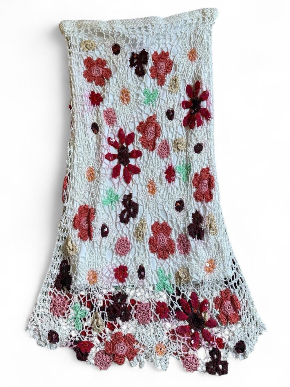 Vintage Y2K Kroshetta by Papillon Floral Crochet Skirt S - Picture 4 of 5